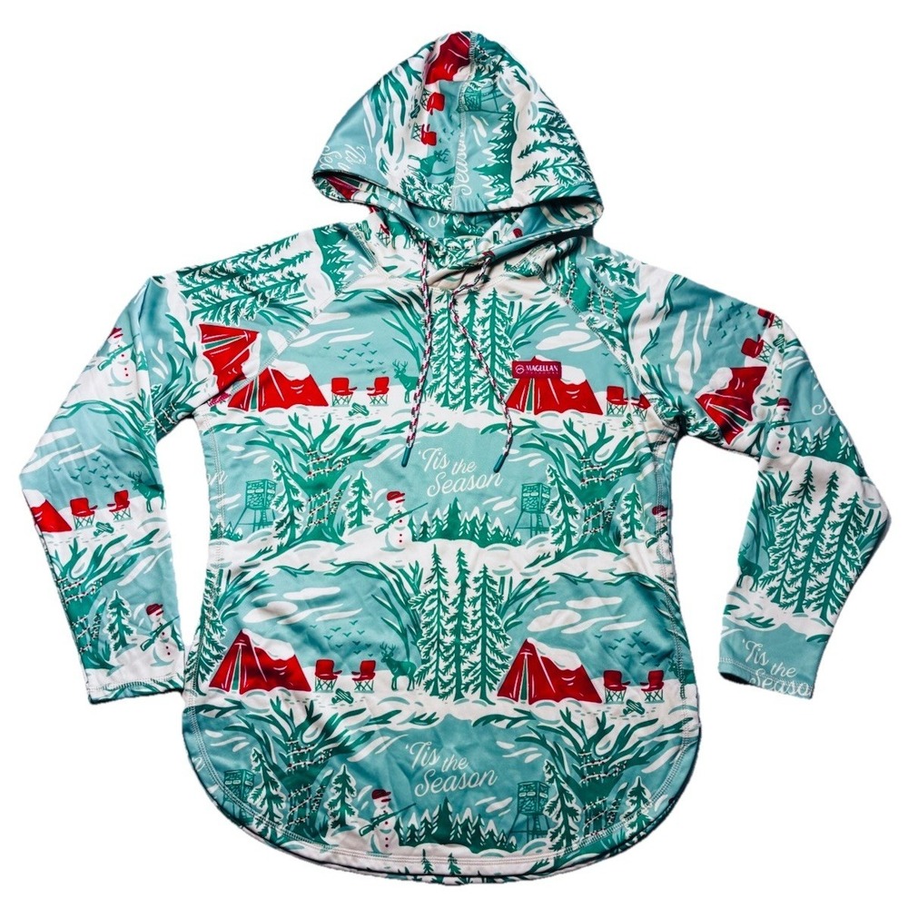 Magellan Outdoors Boyfriend Fit Hoodie Womens M Christmas Performance Pullover